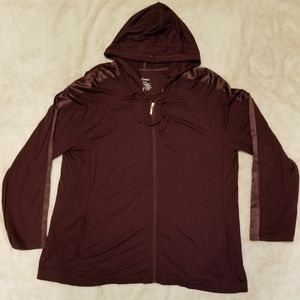 Soma Clothing Maroon Zip-up Track Jacket- Hoodie
